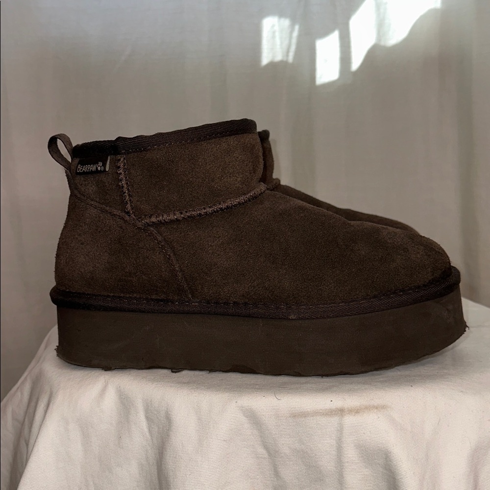 Bearpaw Retro Shorty Platform Chocolate brown Bootie size 8